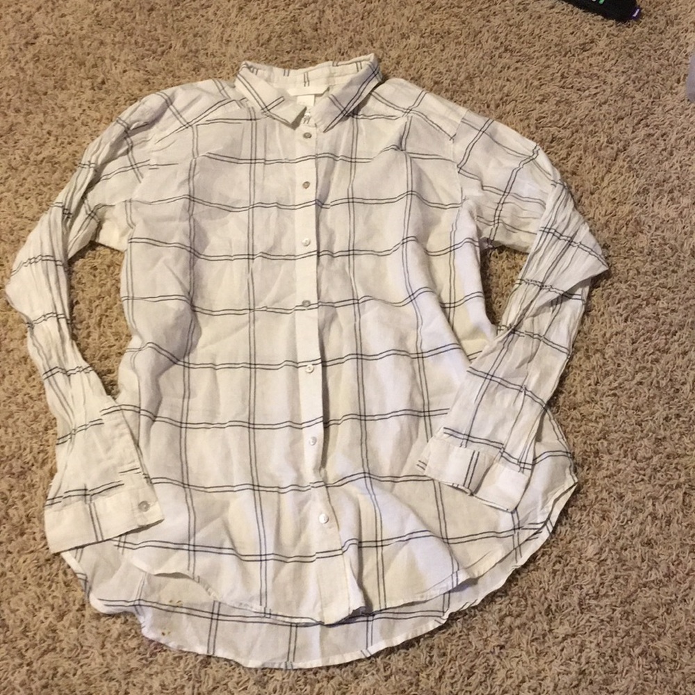 White plaid long sleeve